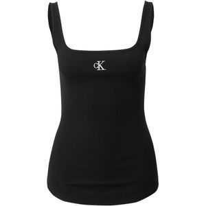 Korte tanktop met bandjes CALVIN KLEIN JEANS. Katoen materiaal. Maten XL. Zwart kleur