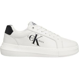 Calvin Klein, Schoenen, Dames, Wit, 36 EU, Bright White Black Chunky Cupsole Sneakers