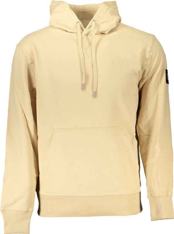 Calvin Klein - Geborsteld Katoenen Hoodie - Beige - Heren