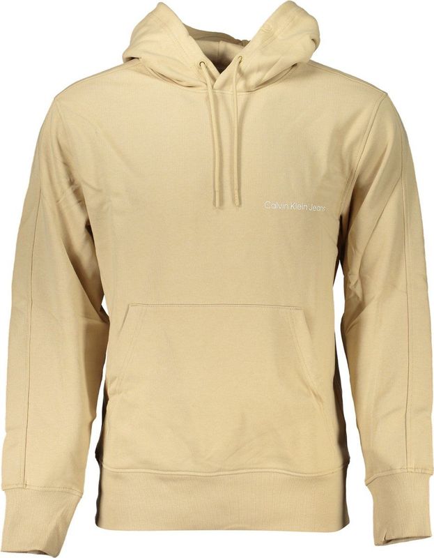 Calvin Klein - Geborsteld Katoenen Hoodie - Beige - Heren