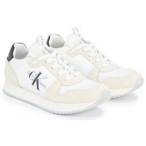 Calvin Klein - Witte Sneaker - Polyester - Uitneembaar Voetbed