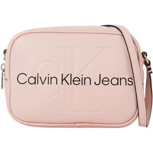 Calvin Klein Jeans, Tassen, Dames, Roze, ONE Size, Stijlvolle Roze Bedrukte Handtas met Rits