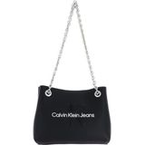 Calvin Klein Jeans Sculpted Schoudertas 24 cm black-metallic logo