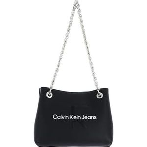 Calvin Klein Jeans Sculpted Schoudertas 24 cm black-metallic logo