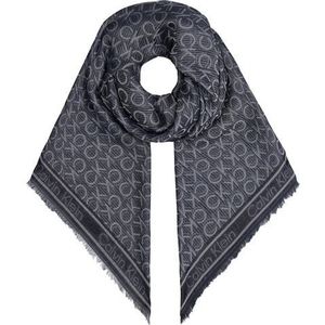 Calvin Klein Dames Monogram Jacquard Sjaal 130X130 Sjaals, Ck Zwart, One Size, zwart., Eén Maat