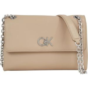 Calvin Klein Re-Lock EW Conv Crossbody K60k611084 Schoudertassen voor dames, eenheidsmaat, grijs (Silver Mink), One Size
