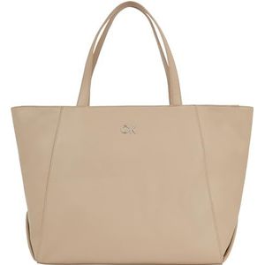 Calvin Klein Dames RE-Lock Seizoensgebonden Shopper LG tassen, zilver nerts, grijs, Zilveren Mink