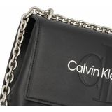 Calvin Klein Vrouwen Sculpted EW Flap CONV25 Mono Crossovers, zwart/metallic Logo, Zwart/Metallic Logo, Eén maat