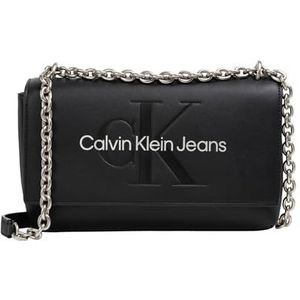 Calvin Klein Vrouwen Sculpted EW Flap CONV25 Mono Crossovers, zwart/metallic Logo, Zwart/Metallic Logo, Eén maat