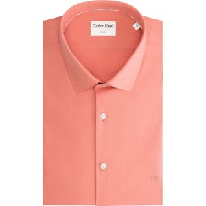 Calvin Klein - Slim Fit Overhemd - Antiek Roze - Poplin - Lange Mouwen