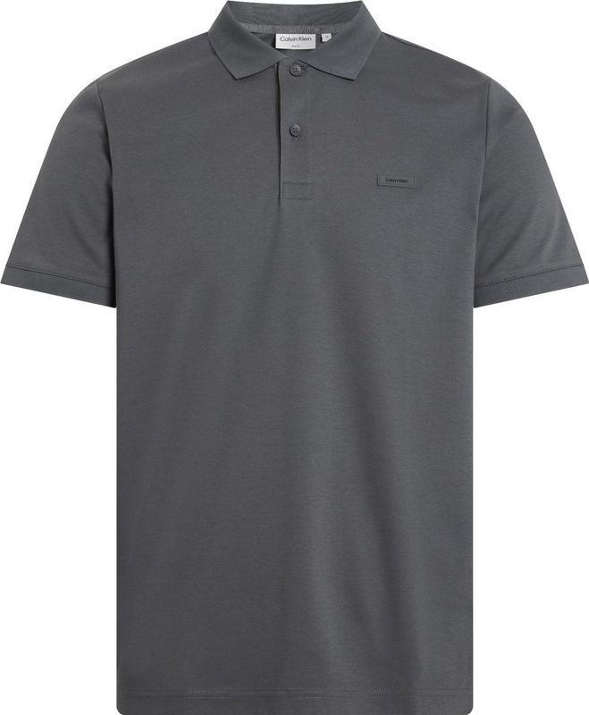 Calvin Klein Smooth Cotton Slim Polo - heren poloshirt - donkergrijs