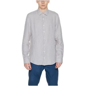 Calvin Klein - Linnen Overhemd - Beige - 100% Linnen - Lange Mouwen