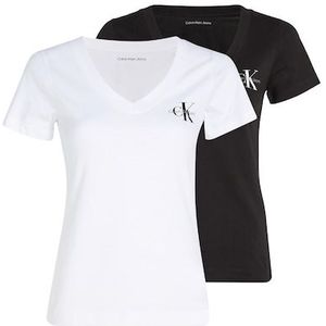 Calvin Klein Jeans T-Shirt "2-PACK MONOLOGO V-NECK TEE", (Packung, 2er-Pack), mit Logomarkenlabel
