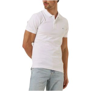 Calvin Klein Jeans Heren Ck Embro Badge Slim Polo S/S, Helder Wit, XXL