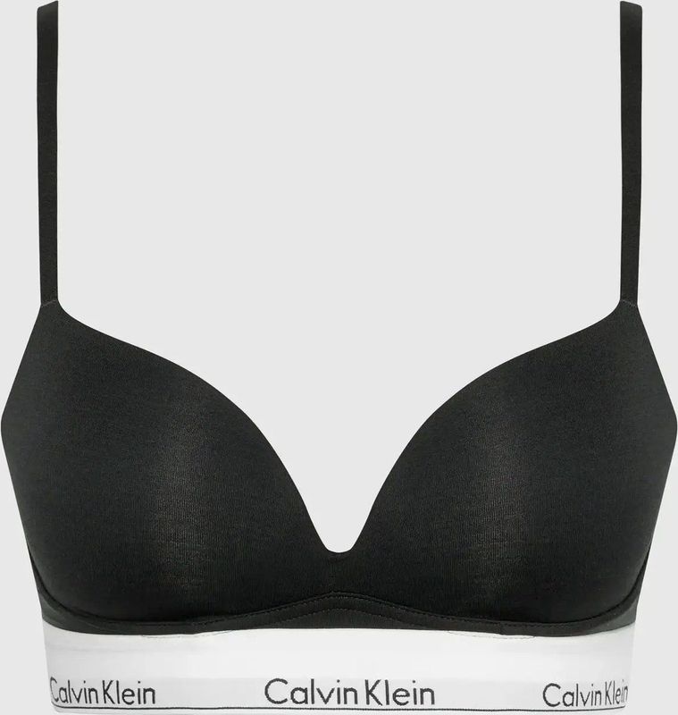 CALVIN KLEIN - Plunge BH - Zwart - Katoen