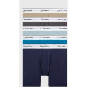 Calvin Klein Boxer Briefs (5-pack), heren boxers extra lang, petrol, kaki, blauw, lichtblauw, donkergrijs