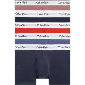 Calvin Klein Trunk (5-pack), heren boxers normale lengte, indigo, blauw, rood, oudroze, donkerblauw