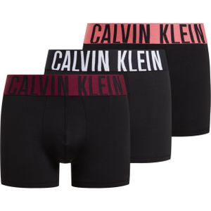 Calvin Klein Trunk (3-pack), heren boxers normale lengte, zwart met gekleurde tailleband