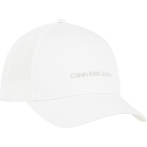 Calvin Klein Jeans Dames institutionele pet, wit, één maat, Wit/Zilver Logo, Eén Maat