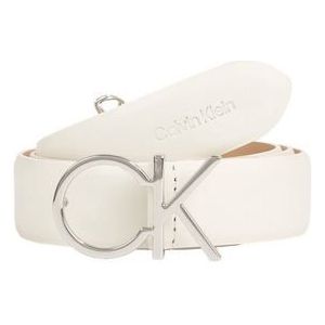 Calvin Klein CK Logo Riem Leer bright white 75 cm