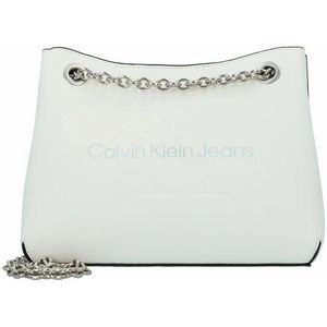 Calvin Klein Jeans Sculpted Schoudertas 24 cm white-silver logo