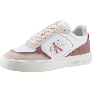 Calvin Klein Jeans Dames Classic Cupsole Low Mix ML BTW Sneaker, helder wit/fluisterend roze, 6 UK, Helder Wit Fluister Roze, 39 EU