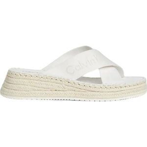 Calvin Klein - Slippers - Beige - Jute - Gevlochten Zool