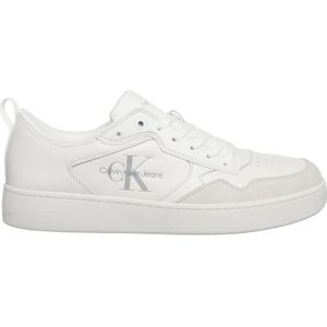 Calvin Klein Jeans Heren Basket Cupsole Low LTH ML Sneaker, Triple Bright White, 9 UK, Triple Helder Wit, 41.5 EU