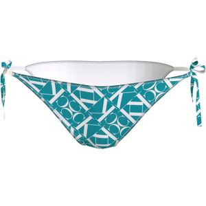 Calvin Klein String Side Tie Bikini Slip dames Blauw dessin M/38
