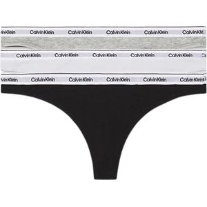 Calvin Klein - 000QD5209E - Thong 3-Pack - Zwart - Katoen