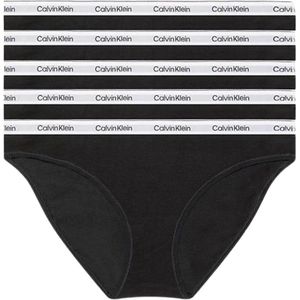 Calvin Klein - Dames Slips - Zwart - Katoen-Elastaan - 5-Pack