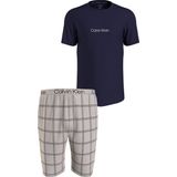 Calvin Klein - Heren Shortama - Blauw - O-hals - Korte Broek