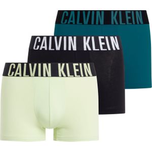 Calvin Klein Trunk (3-pack), heren boxers normale lengte, zwart, zeegroen, limegroen