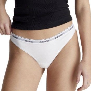 Calvin Klein 3 stuks string (Low-rise) 000qd5209e string voor dames, Wit/Wit