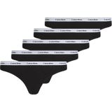 Calvin Klein Thong 5pk 000qd5221e string voor dames, Meerkleurig, XL