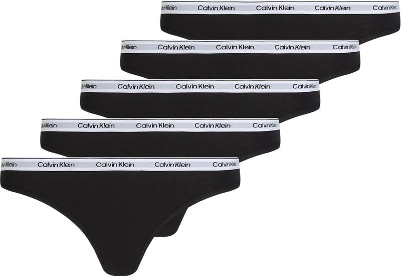 Calvin Klein Thong 5pk 000qd5221e string voor dames, Meerkleurig, XL