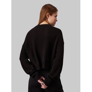 Calvin Klein Jeans - Logo Intarsia Sweater - Ck Black - 100% Biologisch Katoen