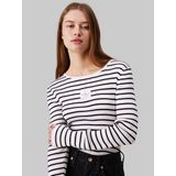 Calvin Klein Jeans - Nauwsluitende Damestrui - Zwart - Ck / Wit Glanzend Gestreept