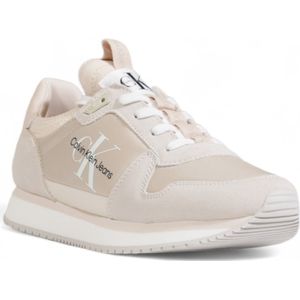 Roze Suede Print Sneakers Met Rubberen Zool