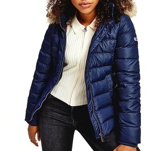 Tommy Hilfiger, Jassen, Dames, Blauw, L, Leer, Dames Winterjas Marineblauw