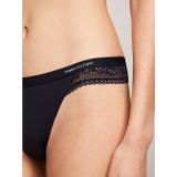 Tommy Hilfiger - Microvezel String - Marineblauw - Nylon - Kanten Detail