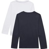 Tommy Hilfiger - Underwear Shirt - Zwart/Wit - 2-delig - Lange Mouw - Ronde Hals