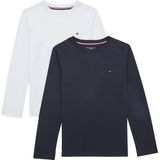 Tommy Hilfiger - Underwear Shirt - Zwart/Wit - 2-delig - Lange Mouw - Ronde Hals