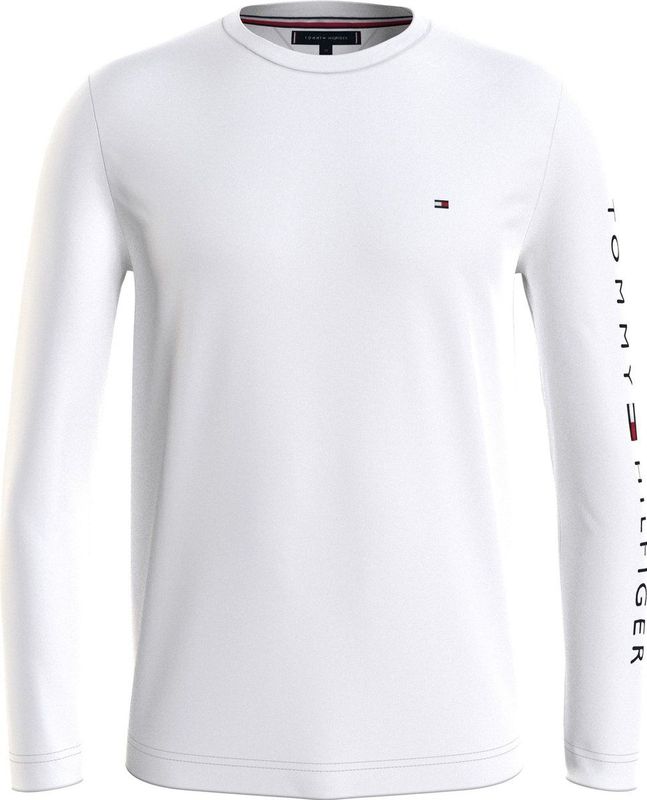 Tommy Hilfiger - Tommy Logo Long Sleeve Tee Basic - T-shirt - Wit