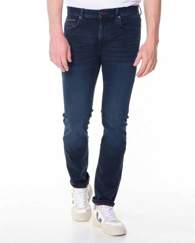 Tommy Hilfiger - Bleecker Slim Faded Jeans - Iowa Blauwzwart - 70% Katoen - 20% Gerecycled Katoen