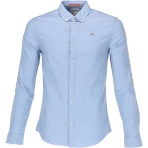 Tommy Jeans Heren Overhemd Blauw Synthetisch