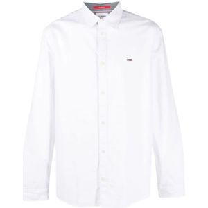 Tommy Hilfiger Tjm Oxford Stretch Slim T-shirt voor heren, jersey, Wit.