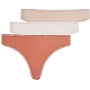 Tommy Hilfiger Underwear Slip 3P THONG met verfijnd kanten randje onder aan de pijpen & tommy hilfiger elastische band (3 stuks)