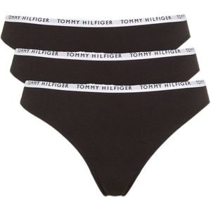 Tommy Hilfiger 3-Pack Dames Strings - Thong - L - Zwart