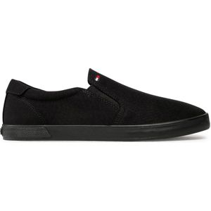 Tommy Hilfiger Vulcanized Sneaker Iconic Slip-On Schoenen voor heren, Zwart Triple Black, 44 EU